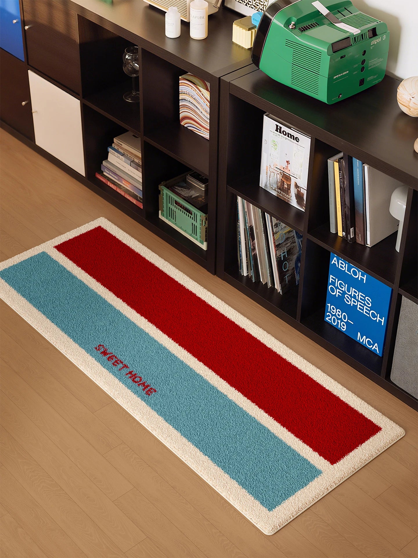Alfombra Vintage a Cuadros VIKAMA, Alfombra Mullida de Peluche para Dormitorio, Sala de Estar, Decoración, Alfombrilla Larga para el Suelo, Decoración del Hogar