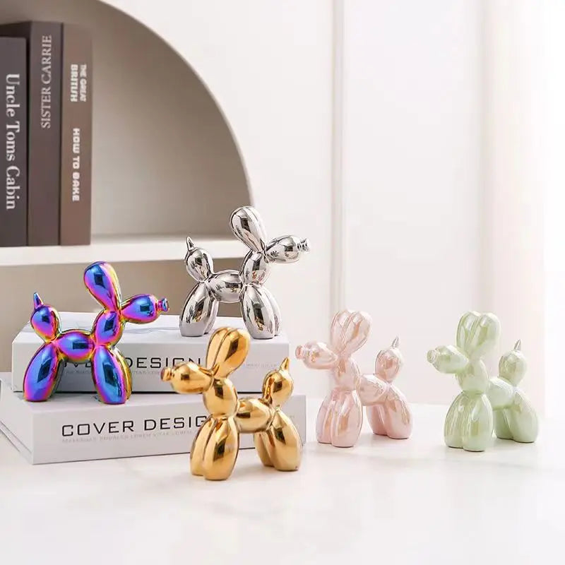 Cerámica Escultura Perro Globo Decoración del hogar Accesorios de decoración de habitaciones Esculturas y figuritas decorativas de animales nórdicos para oficina