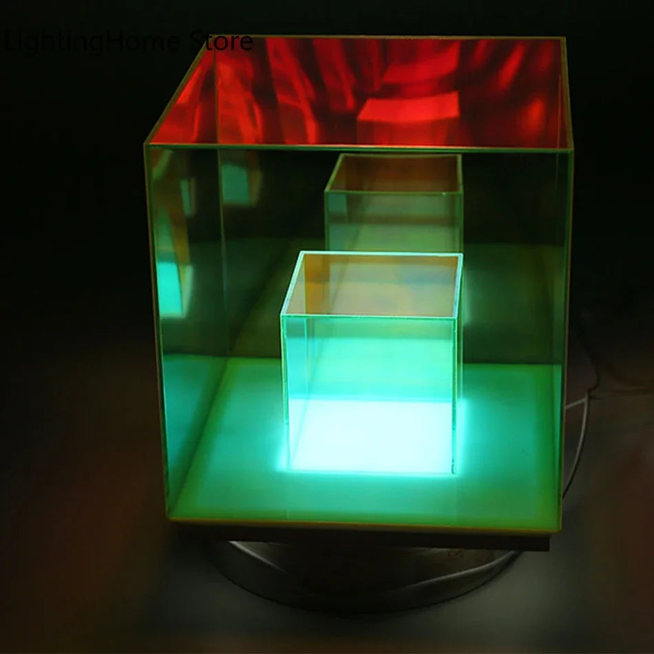 Colorful Cube Table Lamp Led Colored Acrylic Table Lamps For Living Room Bedroom Nordic Home Decor Light Night Bedside Lamp