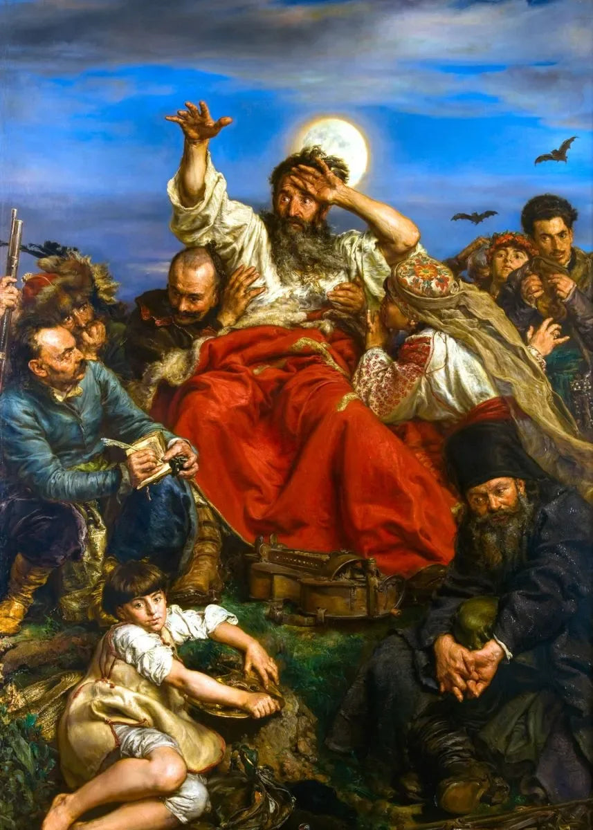 Stanczyk Jan Matejko Póster Vintage Cuadro en Lienzo Antiguo Impresión de Arte Retro Decoración del Hogar Decoración de Pared Regalo