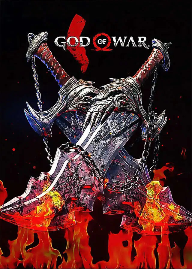 God of War Ragnarok 2022 Poster - Kratos Themed Wall Art for Gaming Room Decor