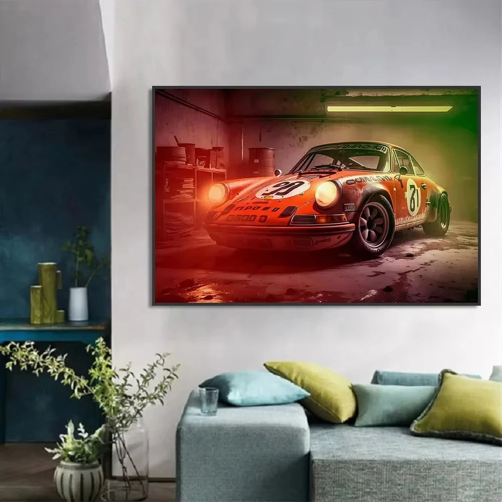 Póster de superdeportivo 911 GT3 RS, generación de coches, lienzo impreso, pintura, decoración del hogar, arte de pared, regalo para amantes de los coches, sin marco
