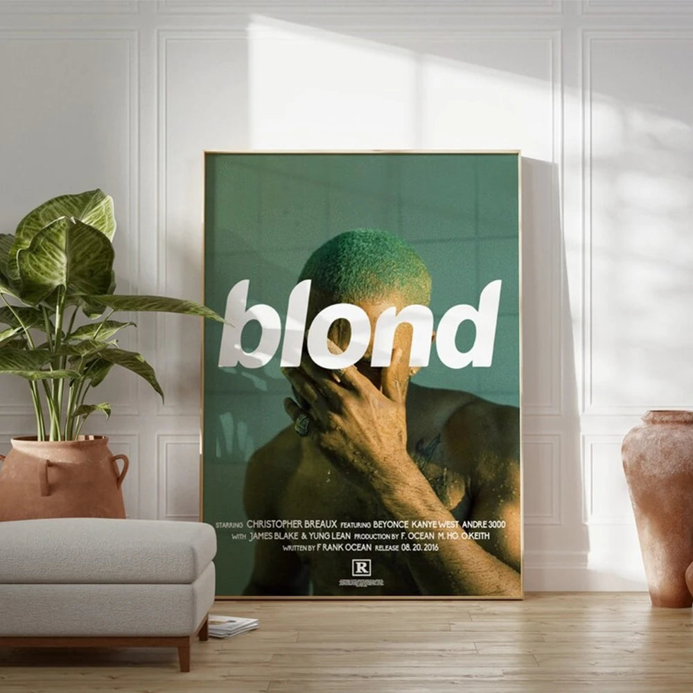 Affiches de Peinture sur Toile pour Décoration Murale d'Album de Musique Rap Hypebeast, Frank Ocean Blond Moderne, pour Salon Maison