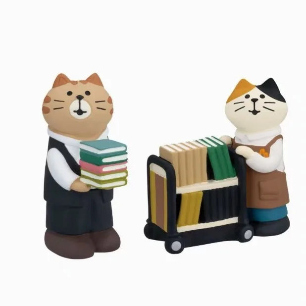 ZAKKA Adornos Noche Mercado Niña Soporte Barbacoa Escena Decoración Accesorios Fotografía Miniatura Resina Gato Regalo Cumpleaños Colección