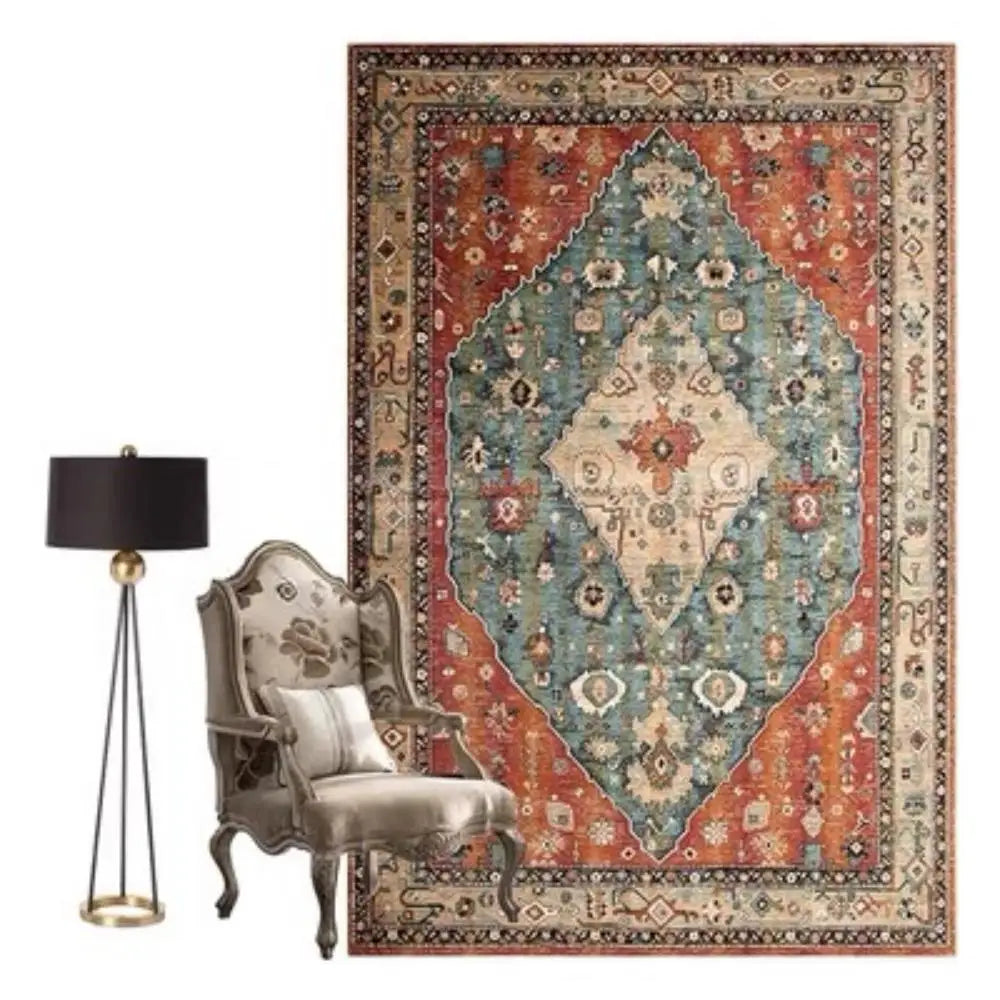 VIKAMA Grand Tapis Nordique Salon Style Rétro Chambre Tapis de Sol Marocain Décoration Intérieure Canapé Table Basse Grand Tapis