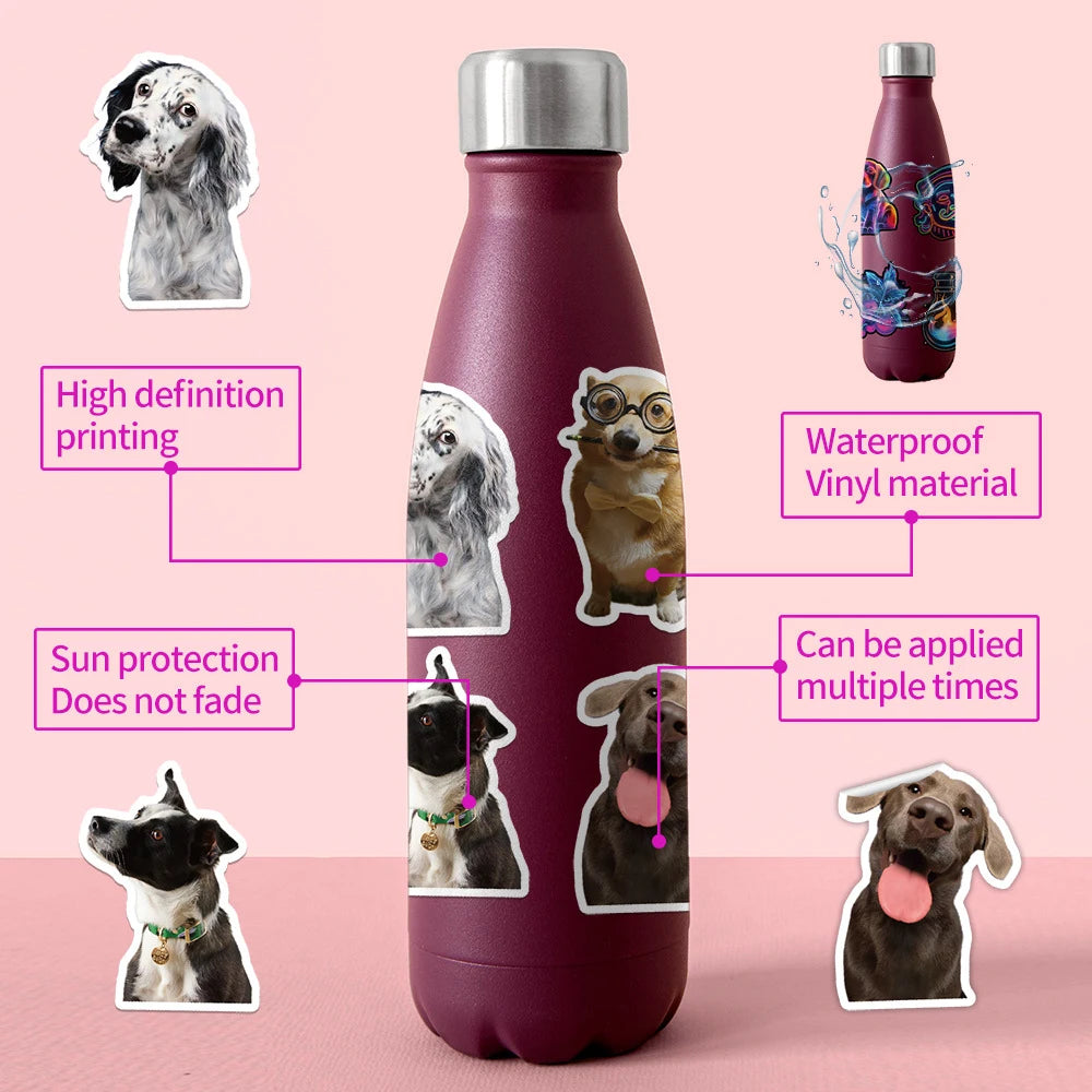 10/30/50 Pièces Autocollants Drôles Mignons pour Animaux de Compagnie, Stickers Graffiti Chien, Dessin Animé, pour Ordinateur Portable, Cahier, Valise, Téléphone, Agenda, Papeterie, Jouet pour Enfants