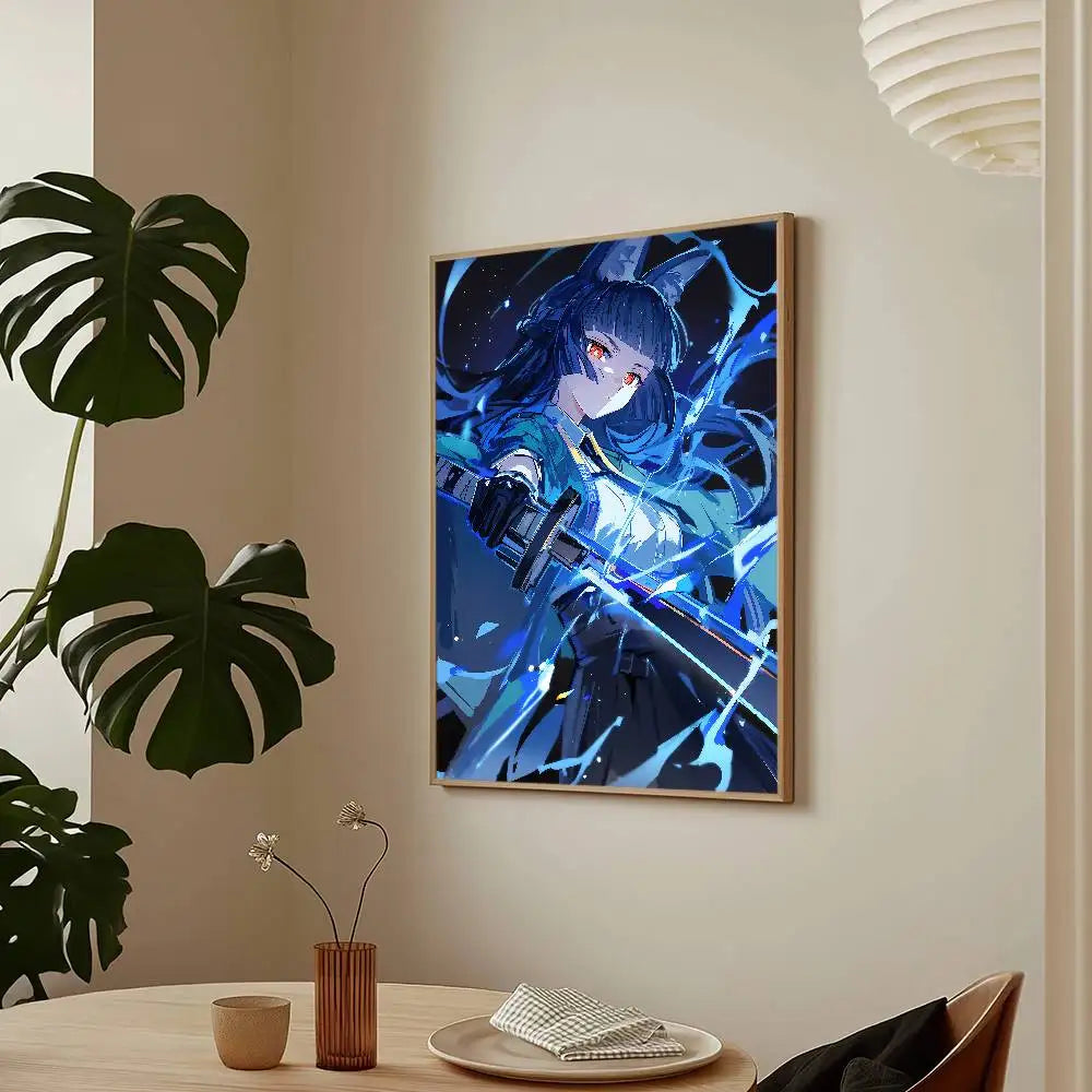 Póster Zenless Zone Zero Hoshimi Miyabi, Impresión de Arte de Pared Adhesivo, Impermeable, Decoración Estética para Hogar, Sala de Estar, Dormitorio, Bar