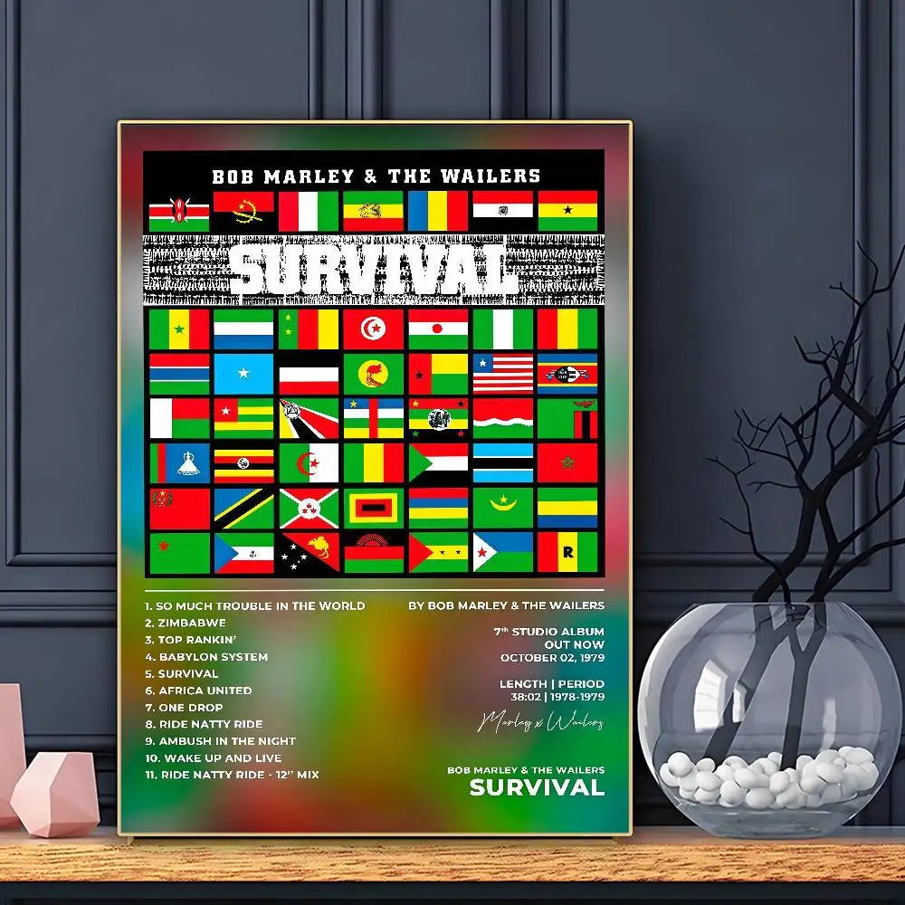 Póster de Bob Marley HD Arte Pegatina Impermeable para Pared Hogar Salón Bar Decoración