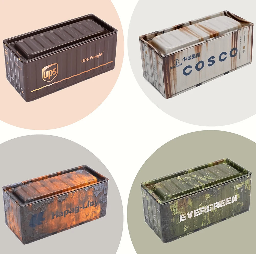 4pcs/set Mini Storage Box  Retro Industrial Style Iron Creative Decoration Collect Item Desktop Mini Container Model Gifts