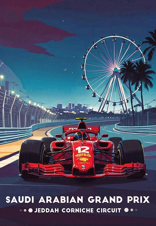 Iconic Formula 1 Racing Grand Prix Poster F1 Super Cars Aesthetic Wall Decor Racing Car Fans Home Room Wall Art Canvas Painting