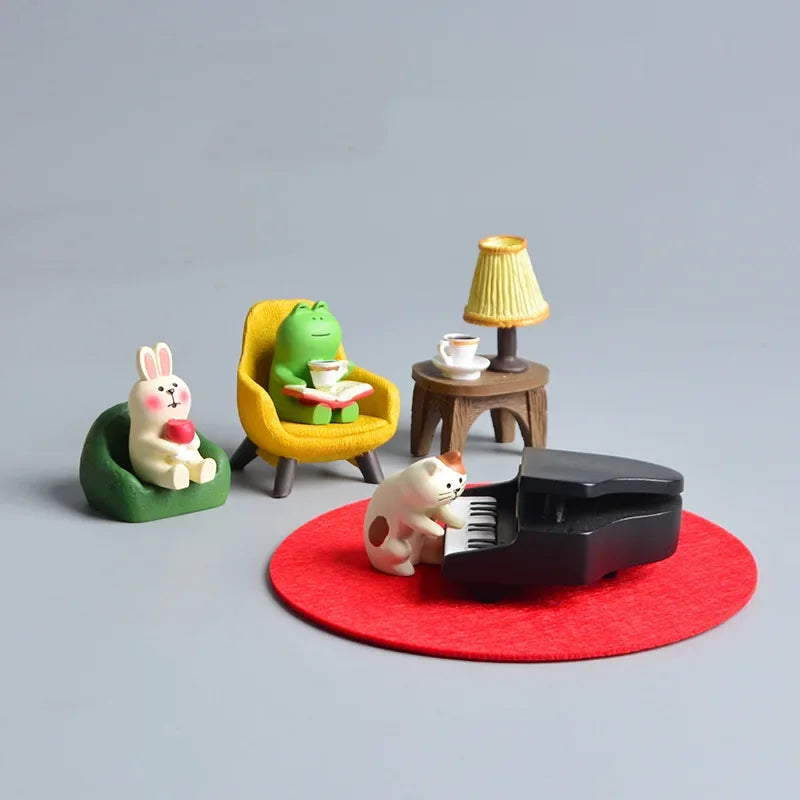 1 figurine de chat miniature mignonne en résine, décoration de bureau, scène de micro-paysage, accessoires de photographie