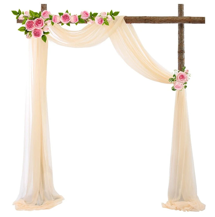 Tela de gasa para arco de boda, cortina drapeada, decoración para bodas, cumpleaños, fiestas, ceremonias, recepciones, decoración colgante