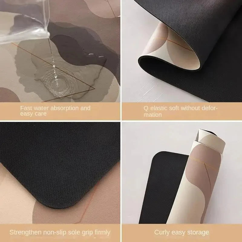 Alfombrilla de Diatomita Antideslizante, Absorbente de Agua y Aceite, para Puerta de Cocina VIKAMA, Alfombrillas Absorbentes para Baño