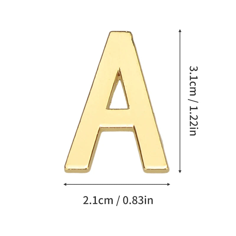 1Pcs Metal Self Adhesive House Number English Alphabet Letters for Apartment Room Door Plate Table Mailbox Number Stickers 3*2cm