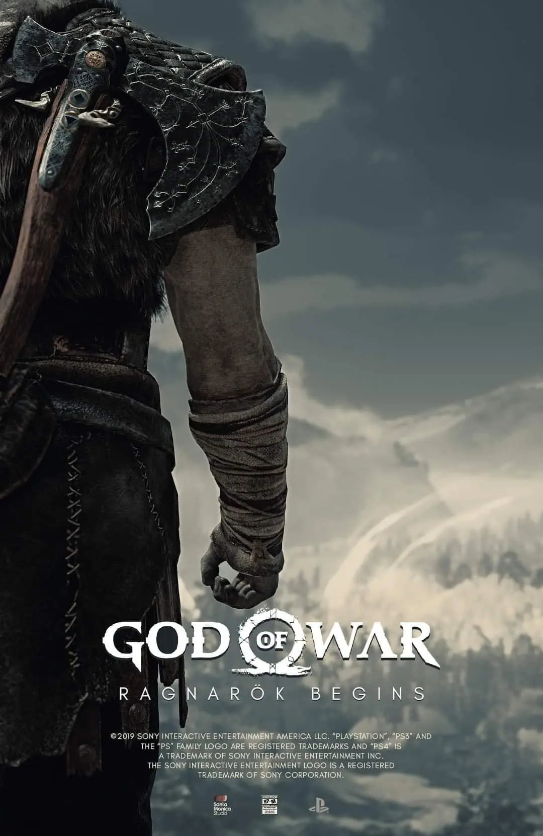 God of War Ragnarok 2022 Poster - Kratos Themed Wall Art for Gaming Room Decor