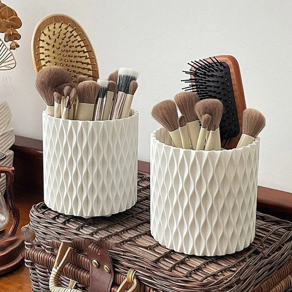 Boîte de rangement rotative pour pinceaux de maquillage, porte-rouge à lèvres et stylos à maquillage, coiffeuse, support de maquillage, léger et compact, le favori des filles