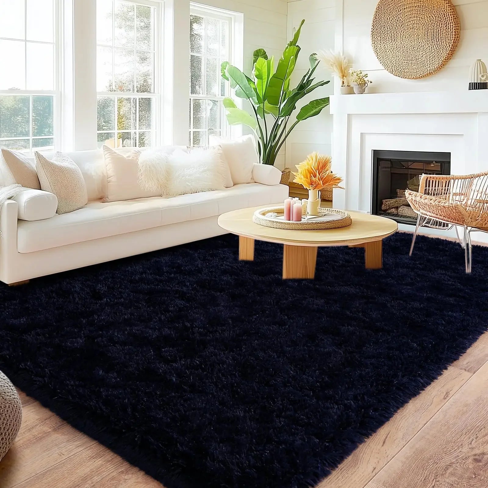 Alfombra Minimalista VIKAMA para Sala de Estar, Alfombra de Área Suave y Esponjosa, Alfombra para Dormitorio, Dormitorio Infantil, Decoración del Hogar