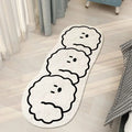 VIKAMA Adorable Chien Blanc Avec Contour Noir Tapis de Chambre et Salon Imperméable Antidérapant Anti-taches Décoration Intérieure