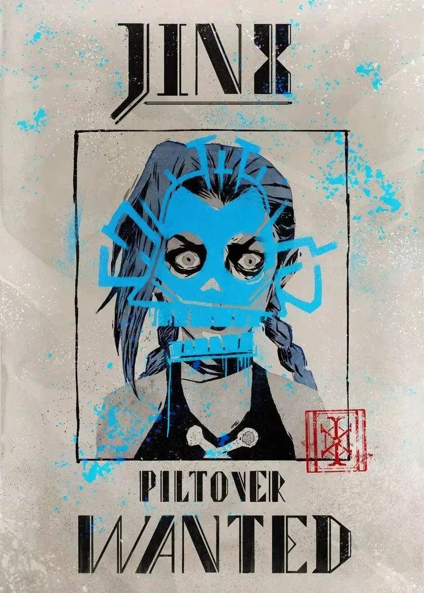 Arcane Season 2 Jinx VI Graffiti Caitlyn Jayce Viktor Character Poster Arcane Anime Game Canvas Printing Wall Art Room Decor