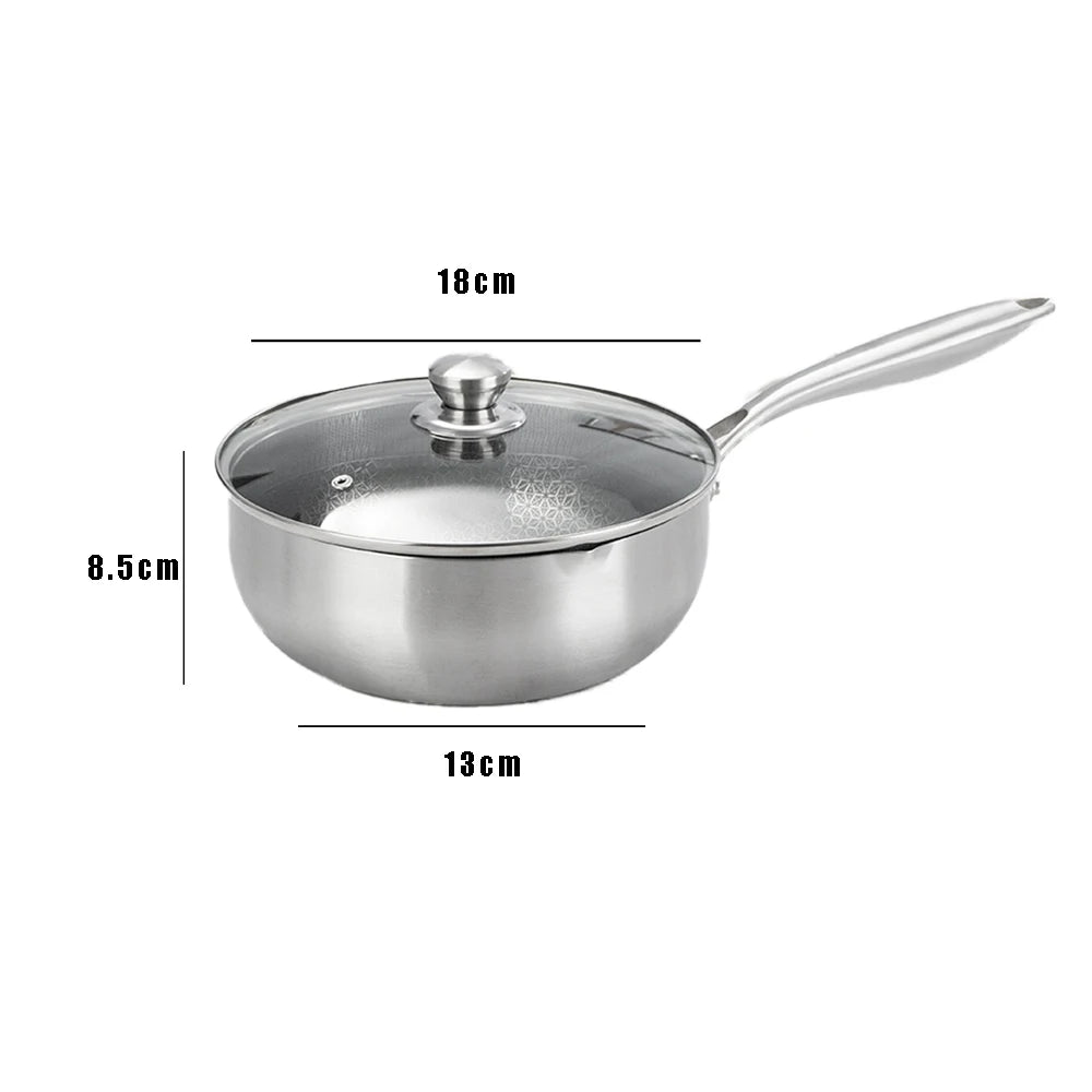 Sartén de Acero Inoxidable para Freír Carne, Antiadherente con Diseño de Panal, Fondo Plano, Wok Universal para Cocinas de Inducción, Utensilio de Cocina