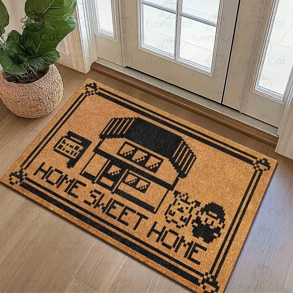 Tapis de style pixel VIKAMA - Tapis de sol durable et antidérapant pour entrées intérieures et extérieures - Décoration intérieure créative