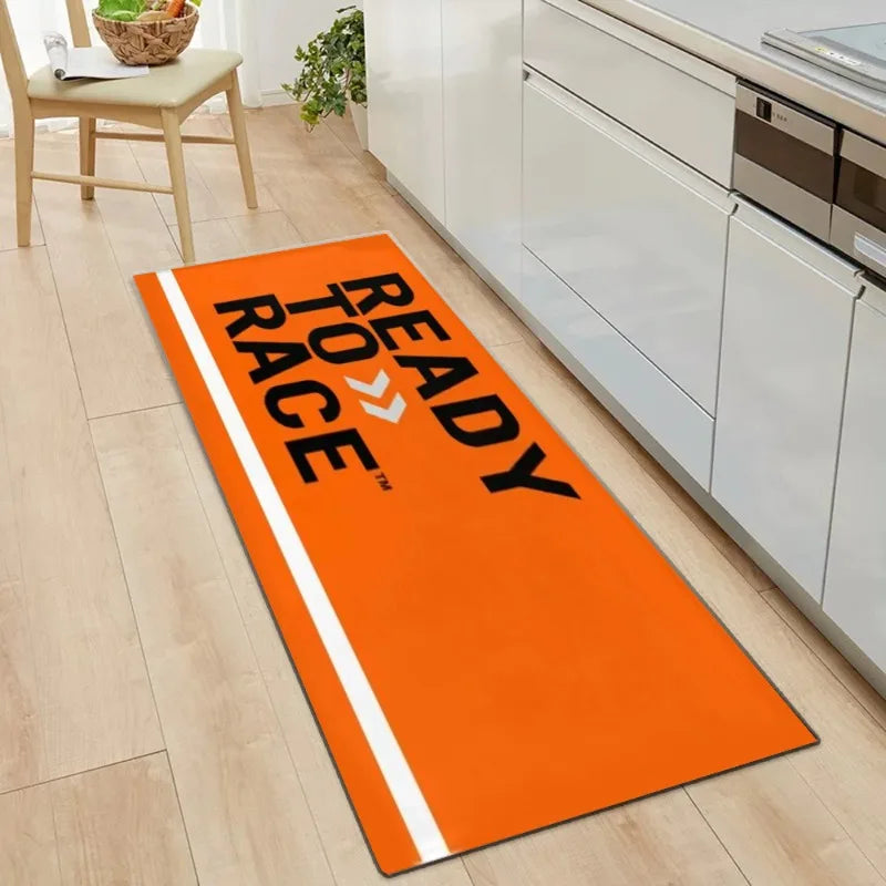 Tapis de garage pour moto « Ready To Race » Tapis de présentation de moto de course Tapis de moto cool Antidérapant Décoration de la maison