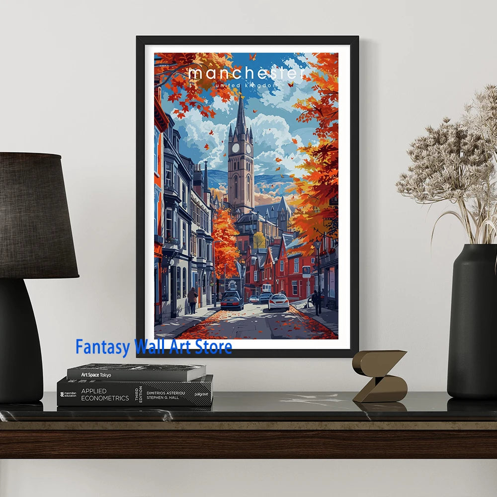 Póster de viaje por Europa, paisaje natural europeo, pintura en lienzo, fiordos, auroras boreales, Cornualles, decoración de pared de viaje
