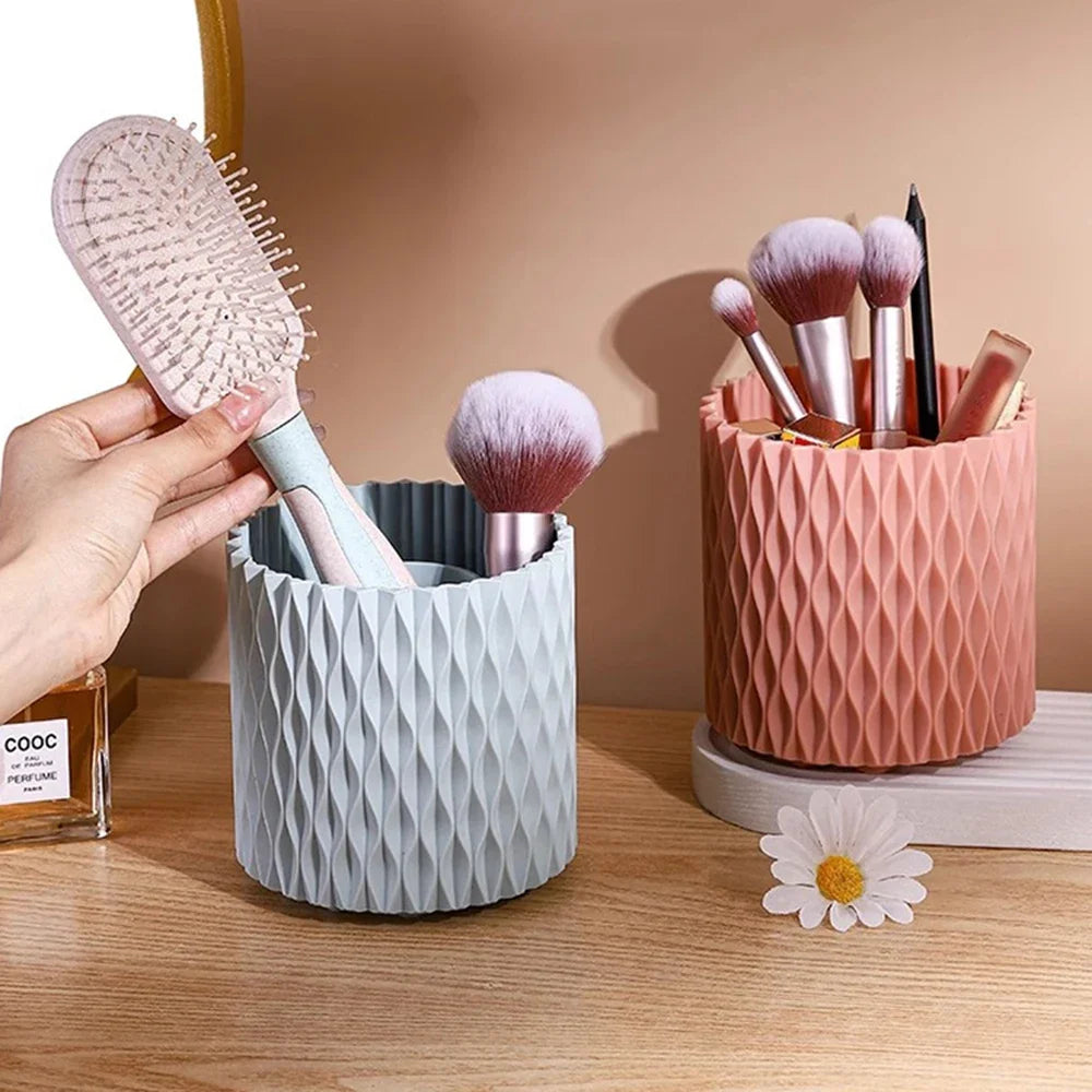 Boîte de rangement rotative pour pinceaux de maquillage, porte-rouge à lèvres et stylos à maquillage, coiffeuse, support de maquillage, léger et compact, le favori des filles