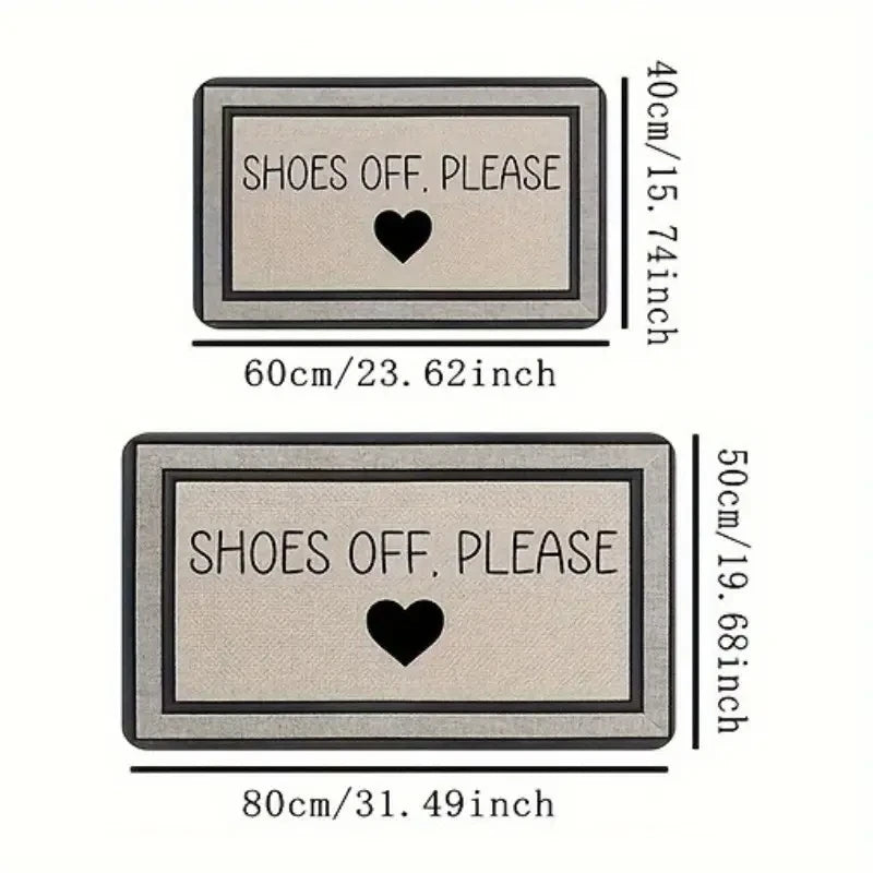 VIKAMA ENLEVEZ VOS CHAUSSURES S.V.P. Tapis Imprimé, Tapis d'Entrée Résistant à la Saleté et Facile à Nettoyer pour Couloirs et Entrées de Chambre Décoration Intérieure