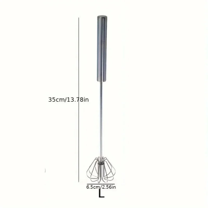 Batidor de huevos de acero inoxidable - Batidora semiautomática duradera para batir huevos y crema sin esfuerzo - Herramienta de cocina para hornear y mezclar
