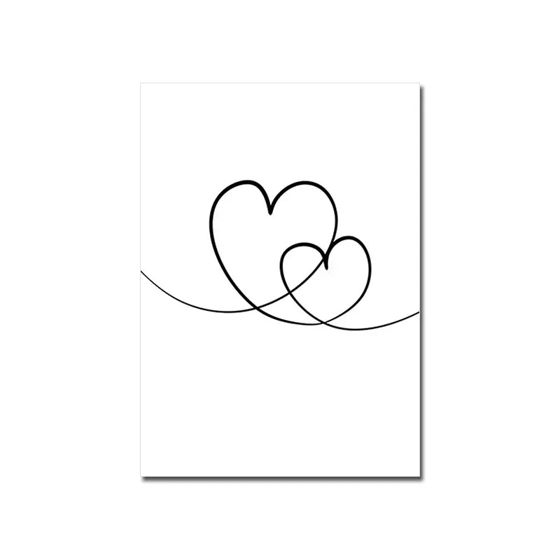 Happy Family Quote Wall Art Black White Poster Love Heart Print Nordic Canvas Painting Minimalist Picture Living Bedroom Decor