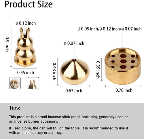 Soporte de incienso de latón 3 en 1, 3 estilos, cono de incienso, varillas de incienso, bobina de incienso, quemador de incienso para yoga y decoración del hogar