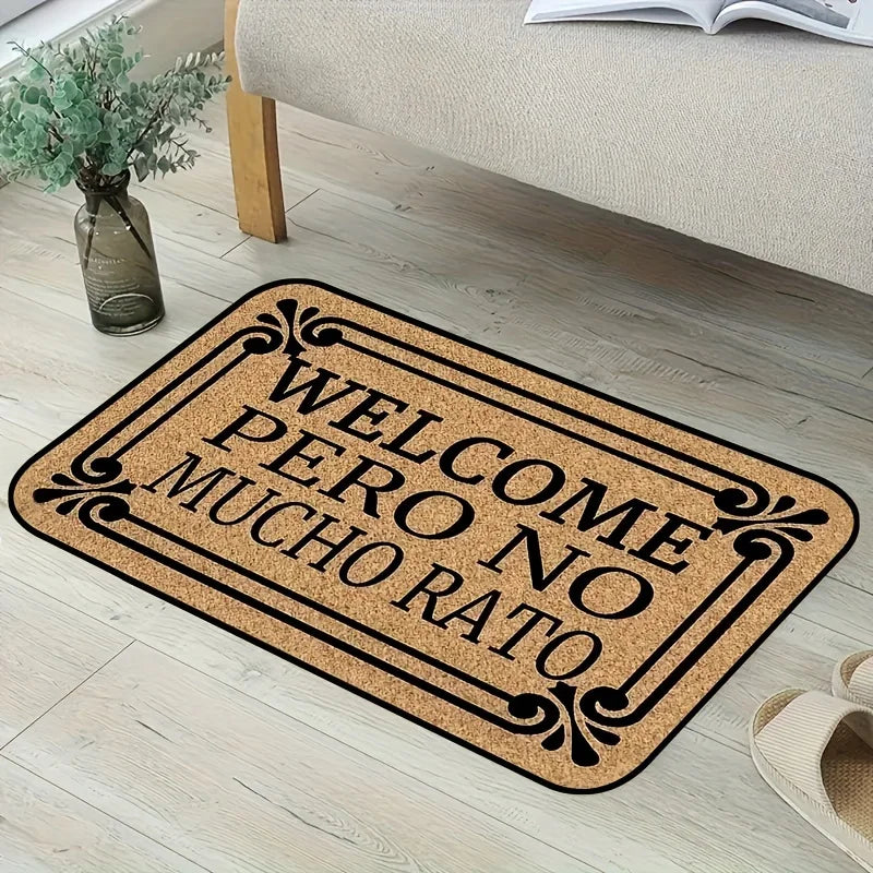 Alfombrilla para puerta sencilla con patrón floral color café VIKAMA, alfombra de entrada para el hogar, decoración de interiores, decoración sencilla para el hogar