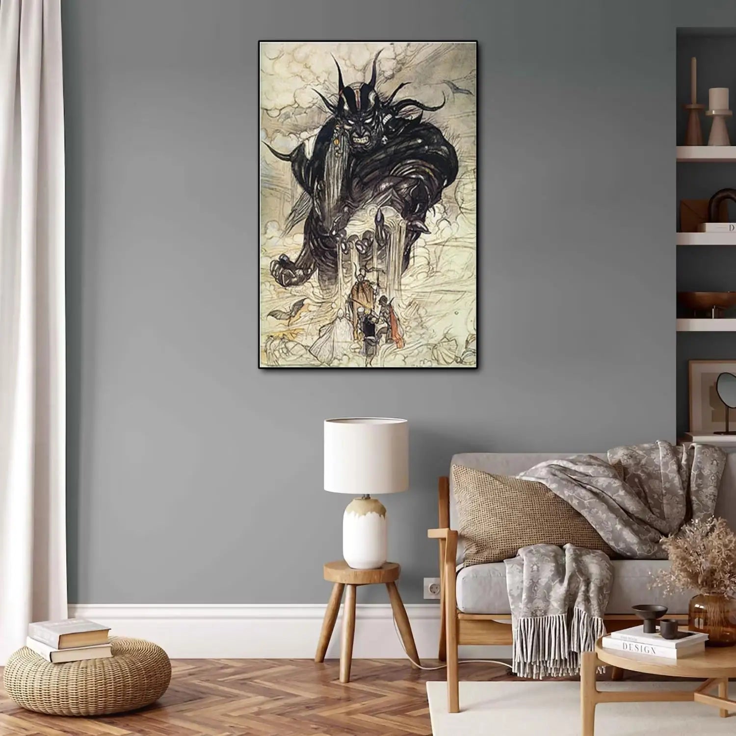 Póster de Yoshitaka Amano Final Fantasy Anime Videojuego Lienzo Arte y Cuadro Impreso Decoración Moderna de Dormitorio Familiar