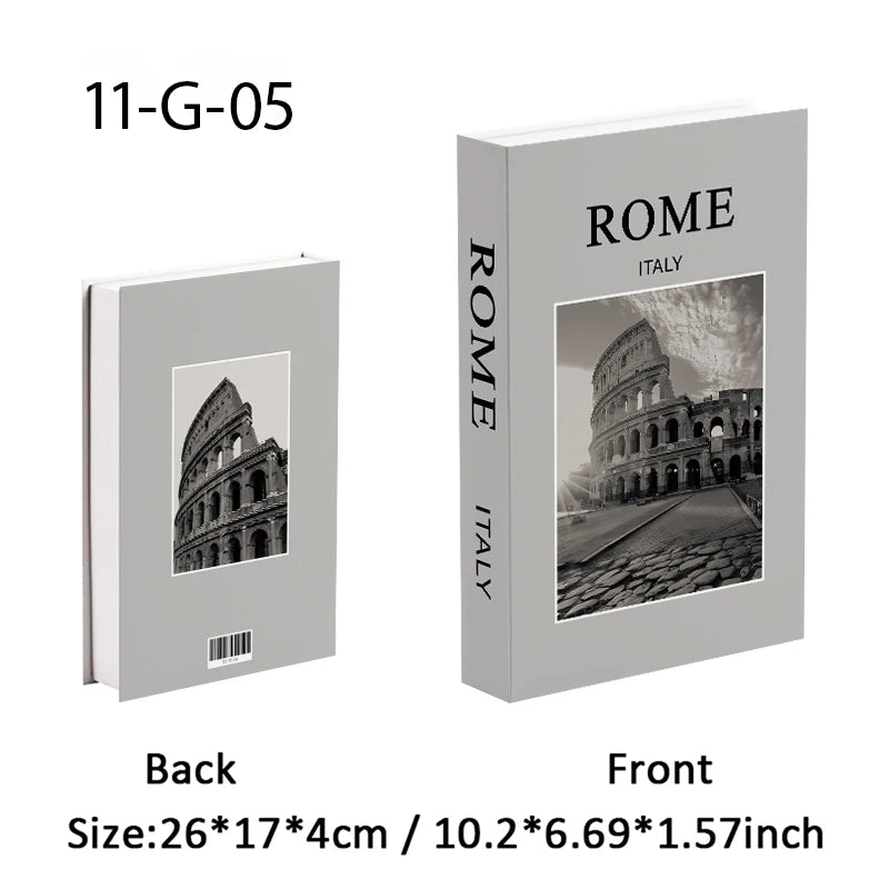 Fashion Paris Milan Luxe Fake book Decorative Books Storage Box Home Interior Decoration Coffee Table Bedroom Living Room Decor