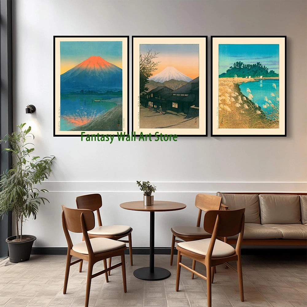Ukiyo E Carteles Japoneses Vintage Antiguo Paisaje Japonés Bellas Artes Decoración Galería Ukiyo Impresiones Estéticas Pintura en Lienzo