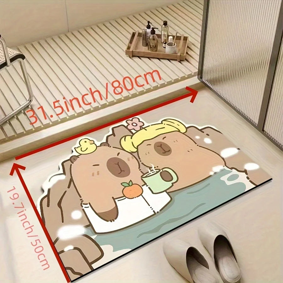 VIKAMA Tapis de cuisine ours de dessin animé mignon Tapis de sol Tapis de bienvenue Tapis de salle de bain Tapis de chambre Tapis de salon Tapis de maison Dec