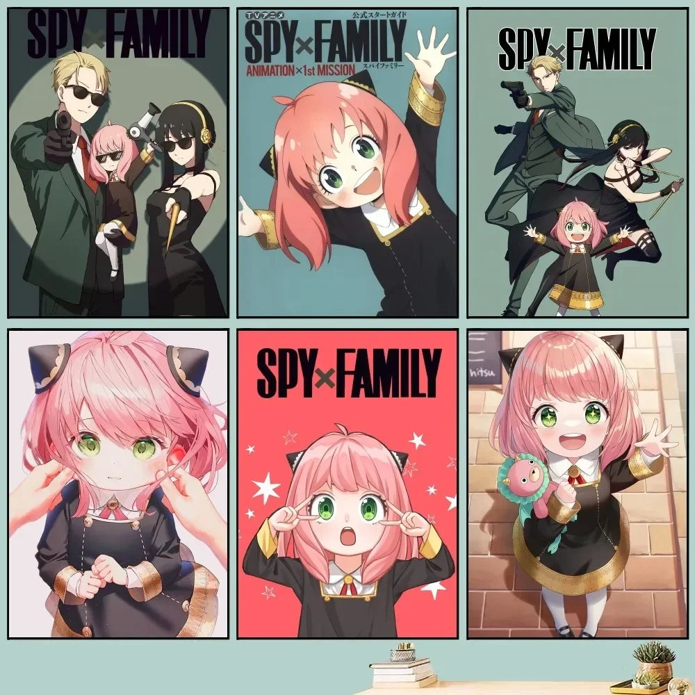 Art mural rétro classique, Anime "Spy X Family", Affiche imprimée sur toile HD, Tableau décoratif pour salon et chambre