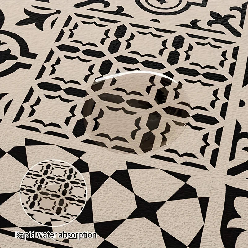 Tapis d'évier anti-éclaboussures de style rétro Tapis absorbant de cuisine Tapis de table Tapis de protection étanche pour lavabo Tapis de salle de bain