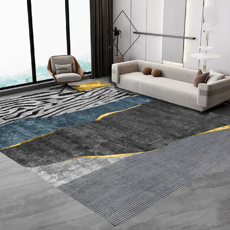 VIKAMA Nordic Simple Alfombra Sala de estar Mesa de centro Franela Alfombra grande Antideslizante Dormitorio Mesita de noche Alfombrilla Decoración del hogar