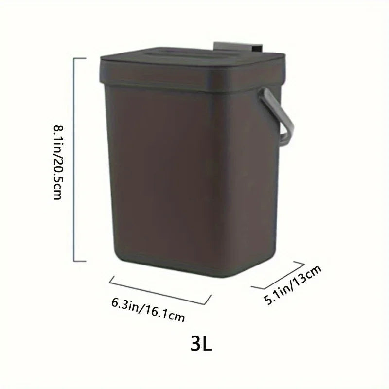 Cubo de Basura Silencioso que Ahorra Espacio - 3/5L, Contenedor Sellado Ecológico para Cocina y Oficina, No Requiere Electricidad