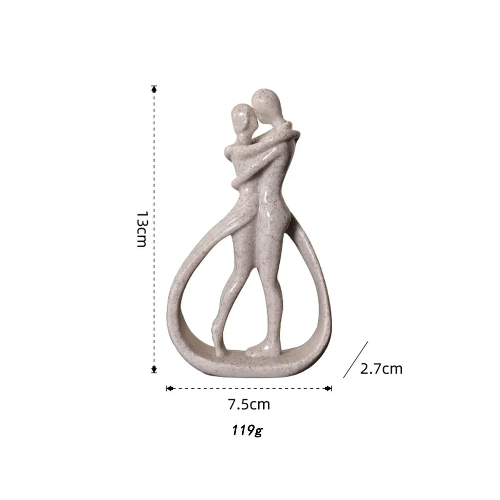 Statue abstraite de couple, objets d'artisanat, figurine de bureau, collection, statue d'amoureux enlacés pour étagère, mariage, maison, bibliothèque, bureau