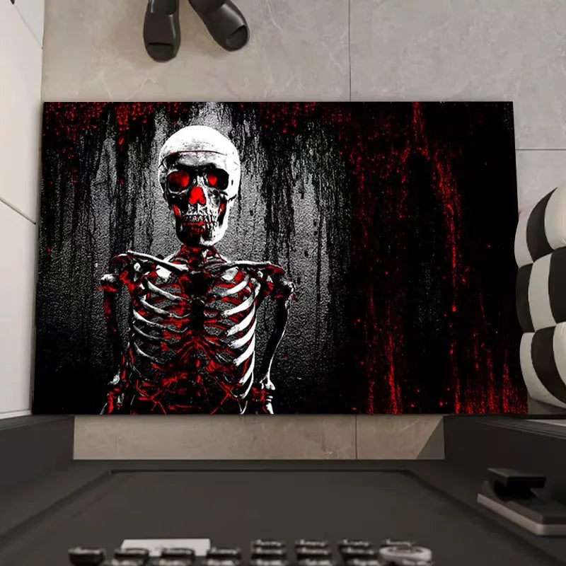 Felpudo visual 3D de Halloween VIKAMA, alfombra de payaso con tapa de alcantarilla, decoración de Halloween de terror, tapete para suelo interior y exterior