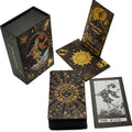 Baraja de tarot con lámina dorada Divinative Luxe Finish para juego de mesa fantástico predictivo con soporte de madera para cartas