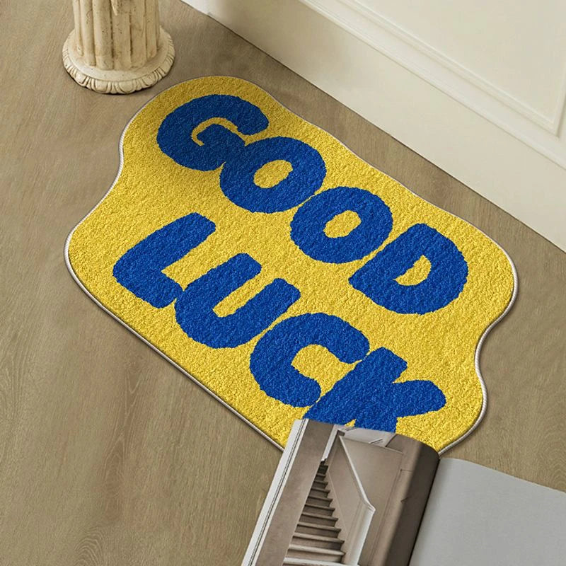VIKAMAins Inglés Dopamina Imitación Cachemira Alfombra Decoración del Hogar Enfriamiento Lavable Alfombra de Entrada Felpudo de Dormitorio