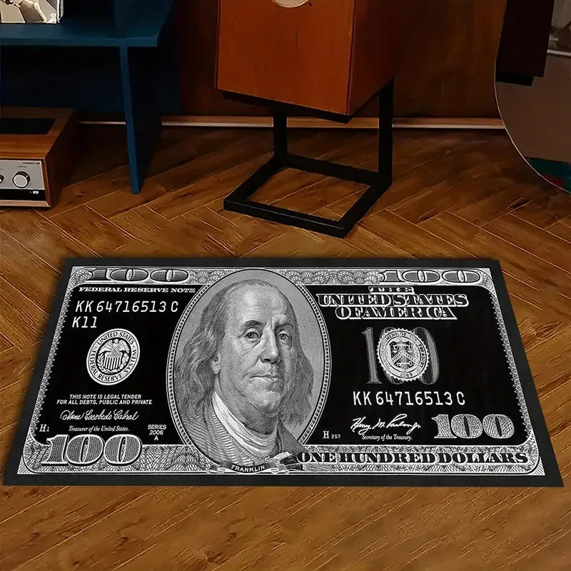 Tapis rayé créatif VIKAMA Dollar, décoration intérieure durable et facile à nettoyer, tapis de sol décoratif pour chambre et salon