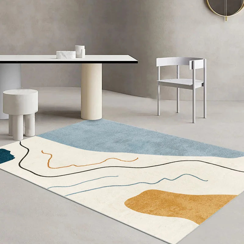 Alfombra Nórdica de Lujo Ligero VIKAMA para Sala de Estar, Sofá, Mesa de Centro, Tapete de Piso para Dormitorio y Salón, Alfombra de Gran Área, Decoración del Hogar