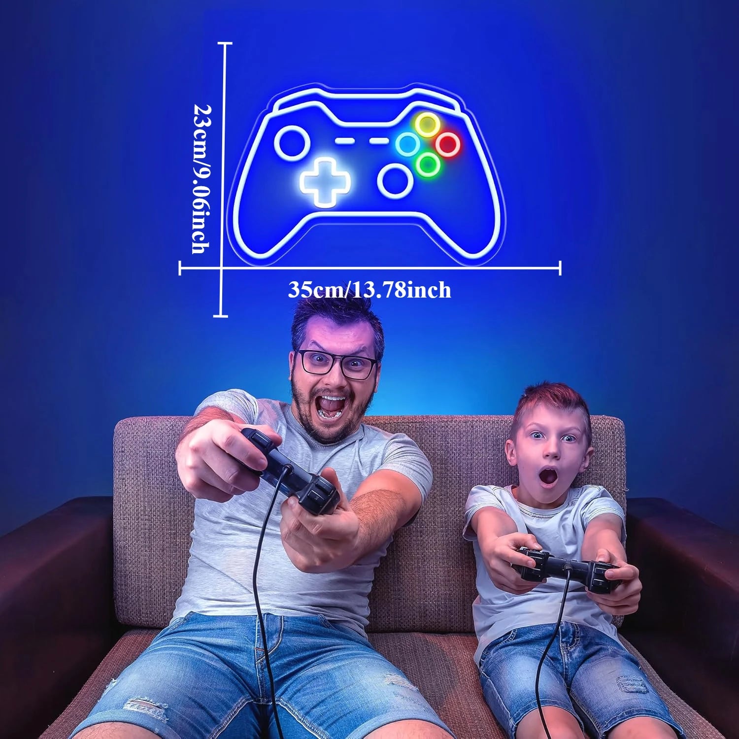 Letrero de neón para gamer con forma de mando LED, letrero de neón USB para decoración de habitación de gamer, el mejor regalo para adolescentes, niños y niñas