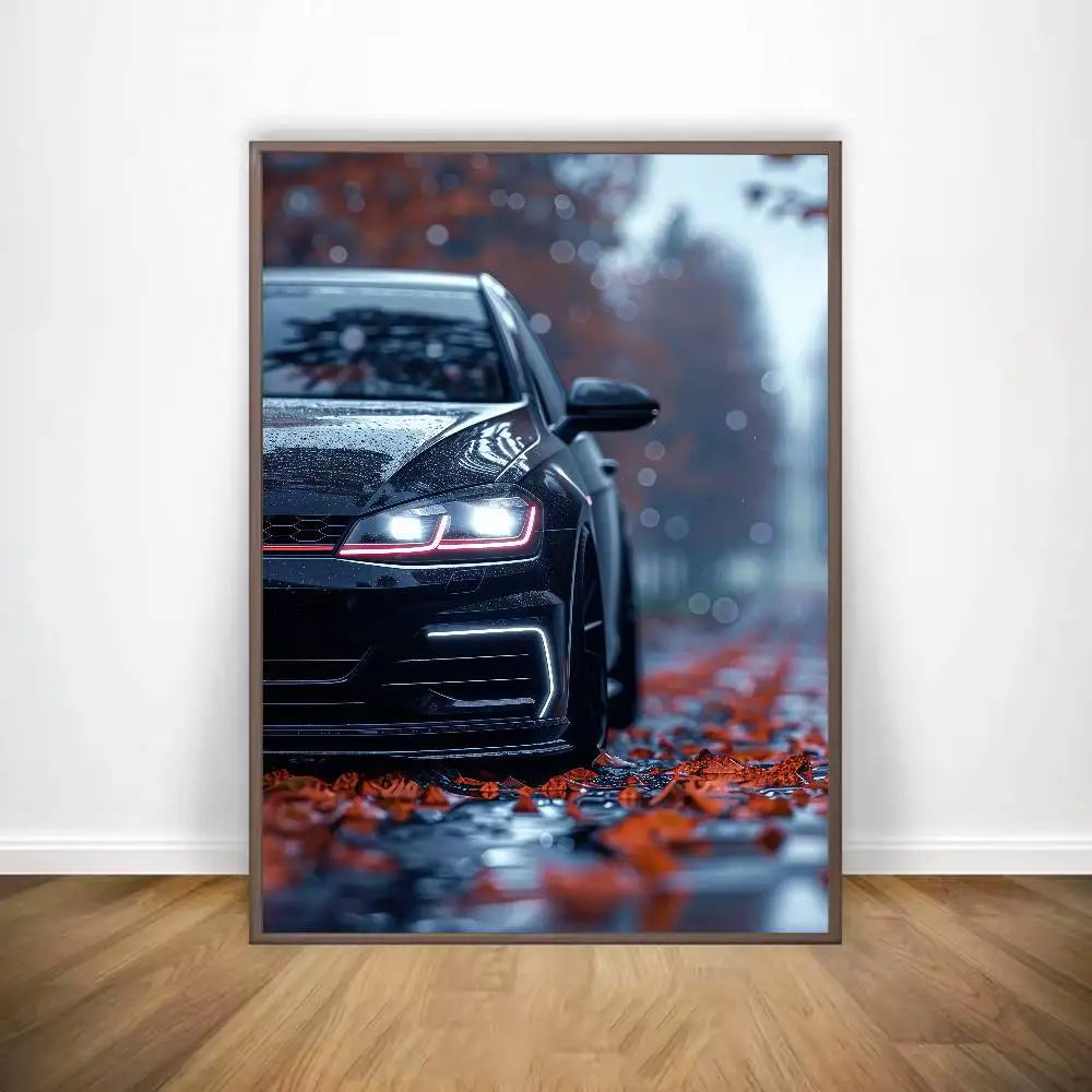 Póster V-VW G-GolfS G-GTI Superdeportivo Adhesivo para Pared, Impresión Impermeable para el Hogar, Salón, Dormitorio, Bar, Decoración Estética