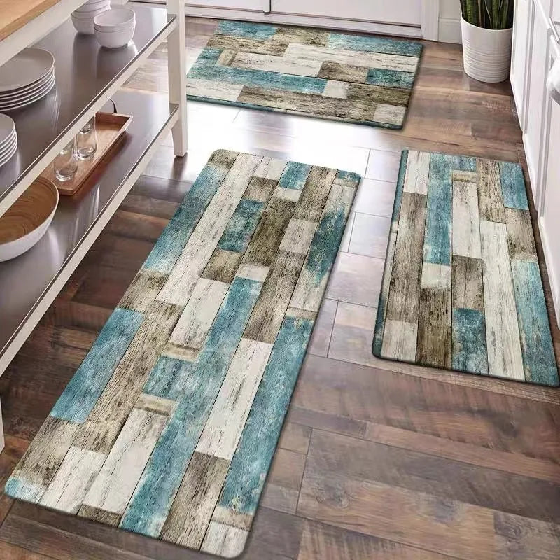 VIKAMA 1/2PCS Juego de alfombrillas de cocina modernas y sencillas, tira larga, absorbente de aceite, alfombrilla de pie, alfombrilla para puerta de baño doméstico